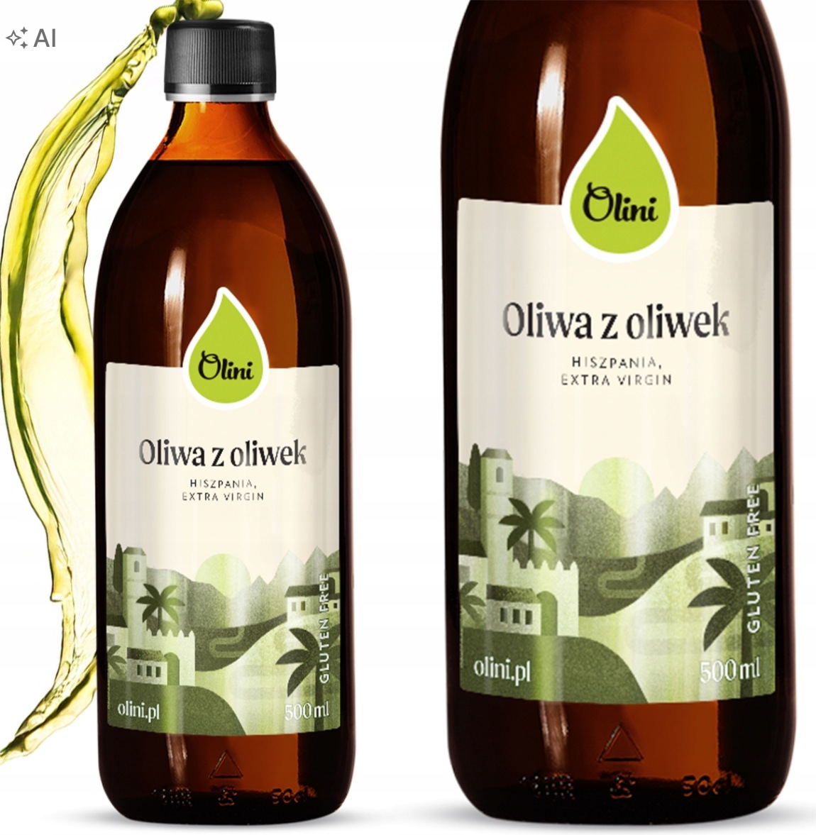 Oliwa z oliwek hiszpańska 500 ml Extra Virgin Nierafinowana Goryczka Olini