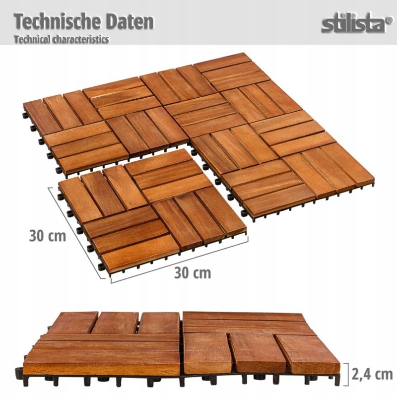 STILISTA классическая Акация деревянная плитка 3 EAN (GTIN) 4048821824791