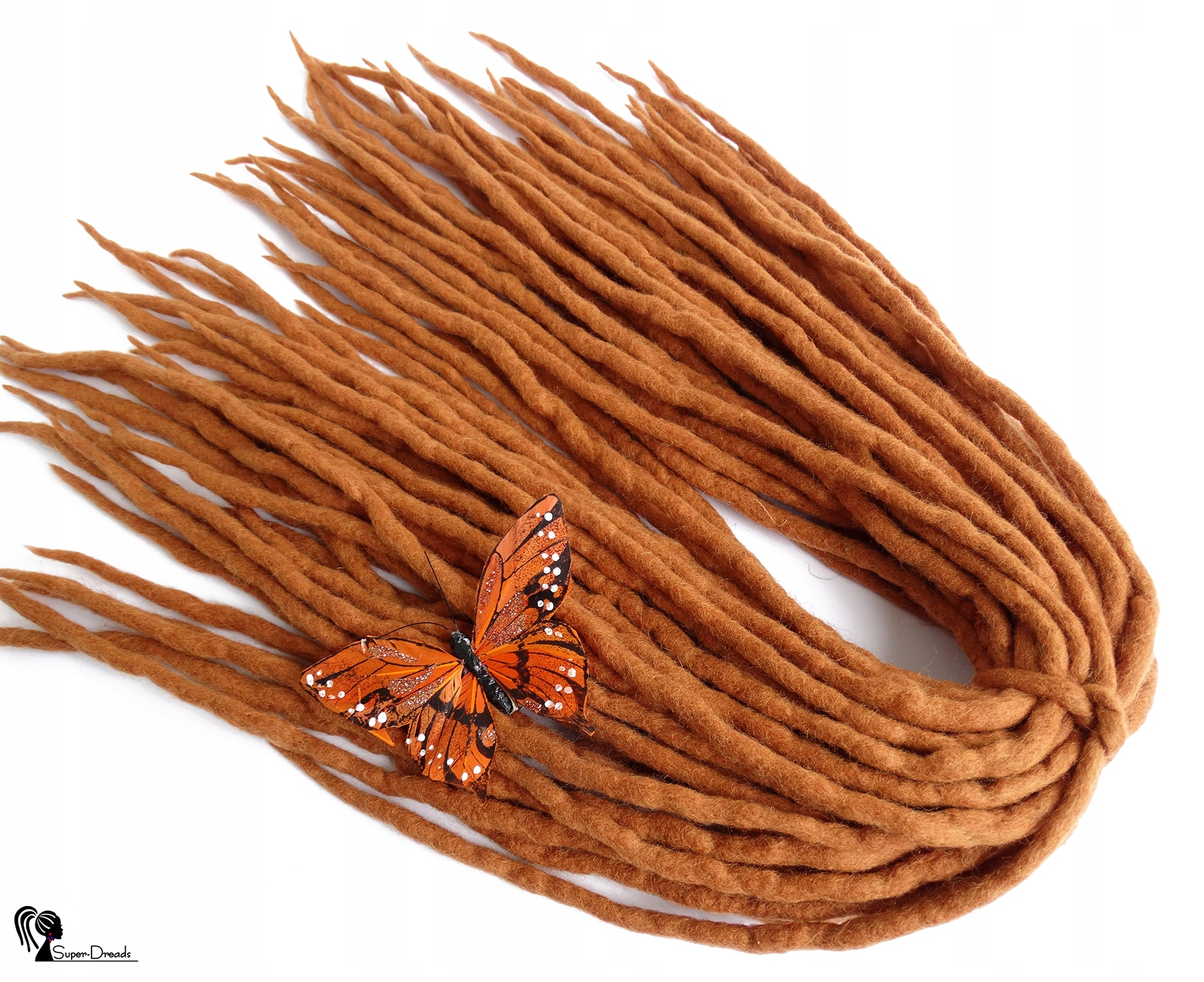 Dredloky Dredy vlněné, ručně vyráběné, červené, Medový Nektar, 40 kusů