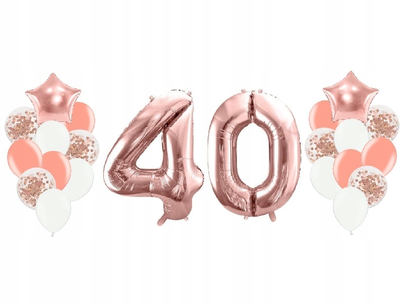 

Balony na 40 urodziny różowe złoto 22 sztuki