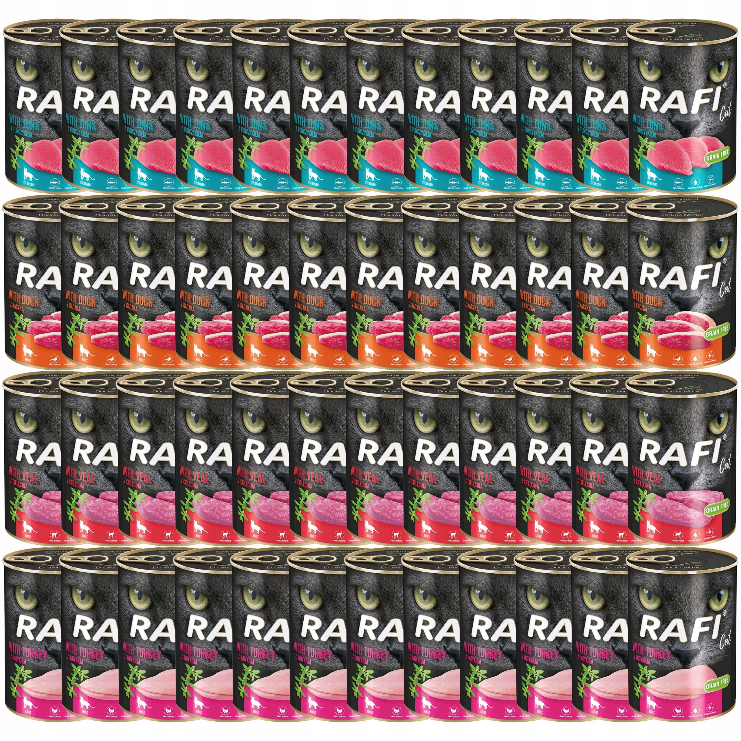 Rafi Cat Dolina Noteci Karma mokra dla kota mix smaków 48 x 400g bezzbożowa