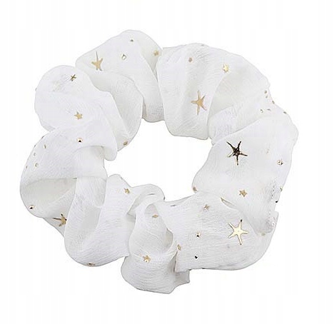 

Gumka do włosów frotka biała scrunchies gwiazdki