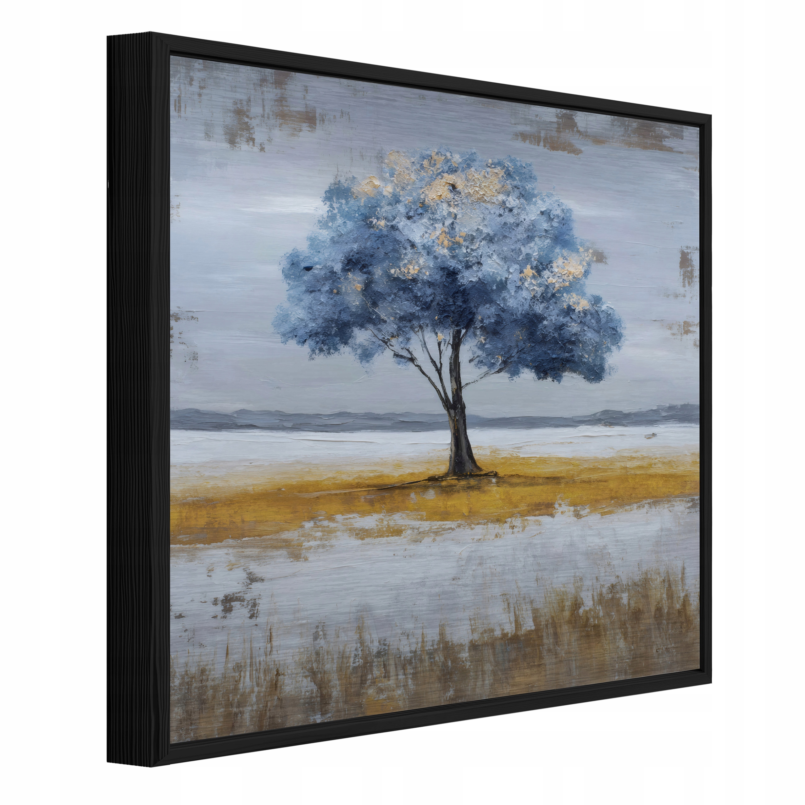 Obraz V Černém Rámu Kovový Dřevo Abstrakce Loft Obývací Pokoj Ložnice 30x30