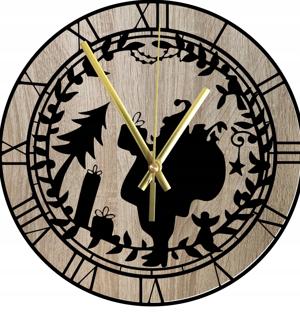 Nástěnné hodiny Římský Mikuláš Rozdává Dárky Mikuláše Velké hodiny 45 cm