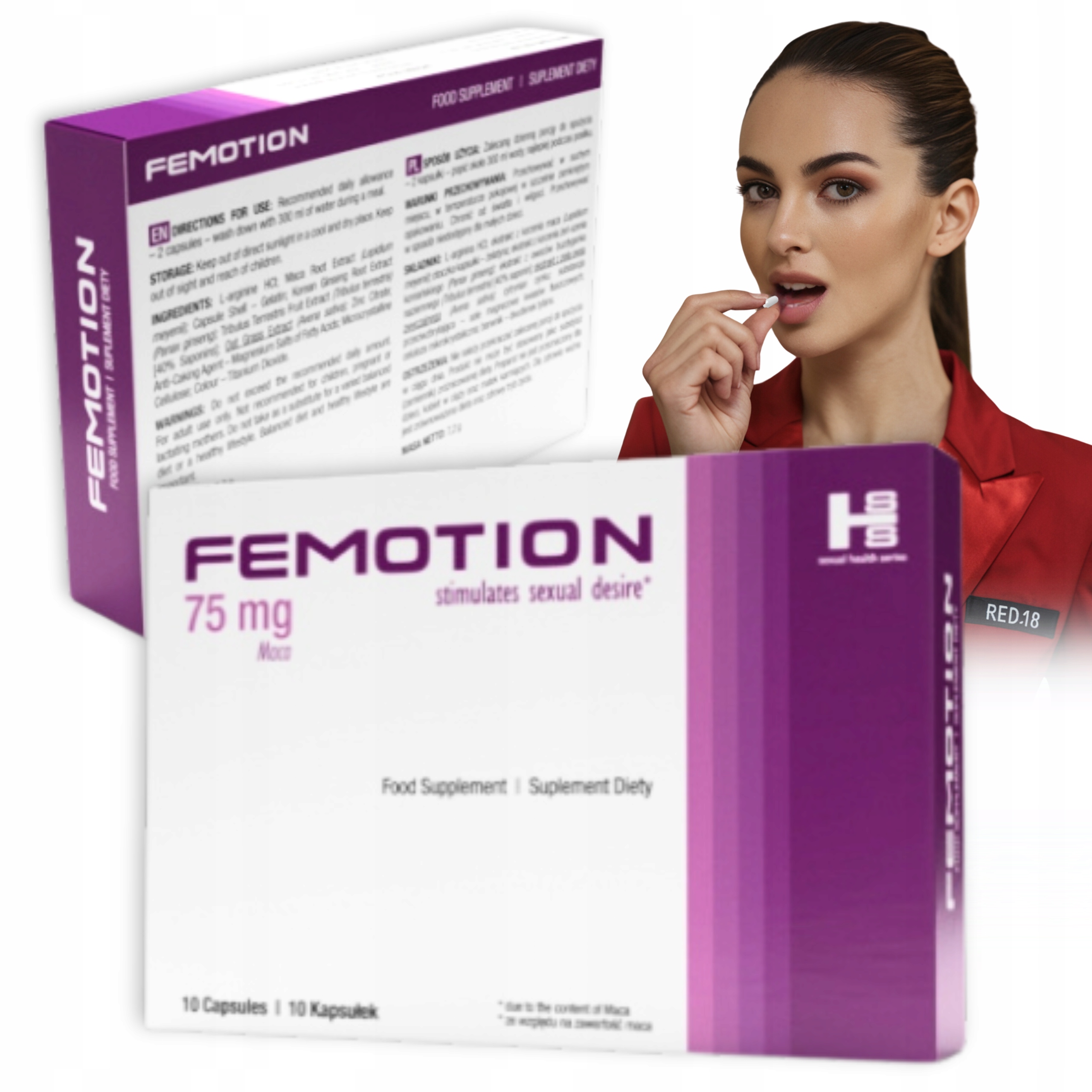 LIBIDO TABLETS FOR WOMEN Femotion Strong Orgasm Longer Sex 10 CAPSULES