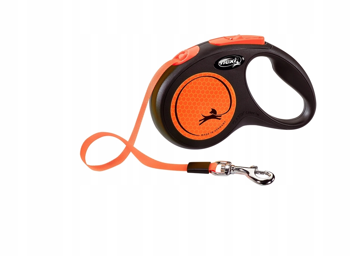 Flexi Vodítko New Classic M Páska 5 m do 25 kg Orange Neon