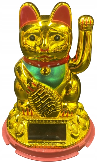

Solarny Japoński Kot Maneki-Neko Chiński Szczęścia