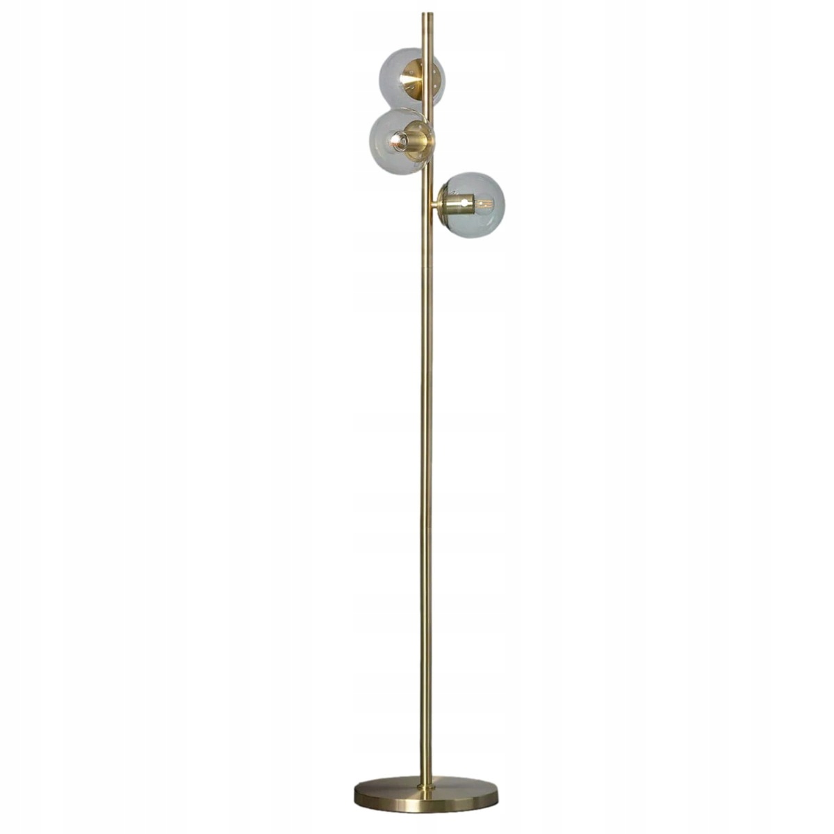 Stojací lampa na podlahu, zlatá, skleněné koule, 3 body, moderní, 150 cm Abruzzo