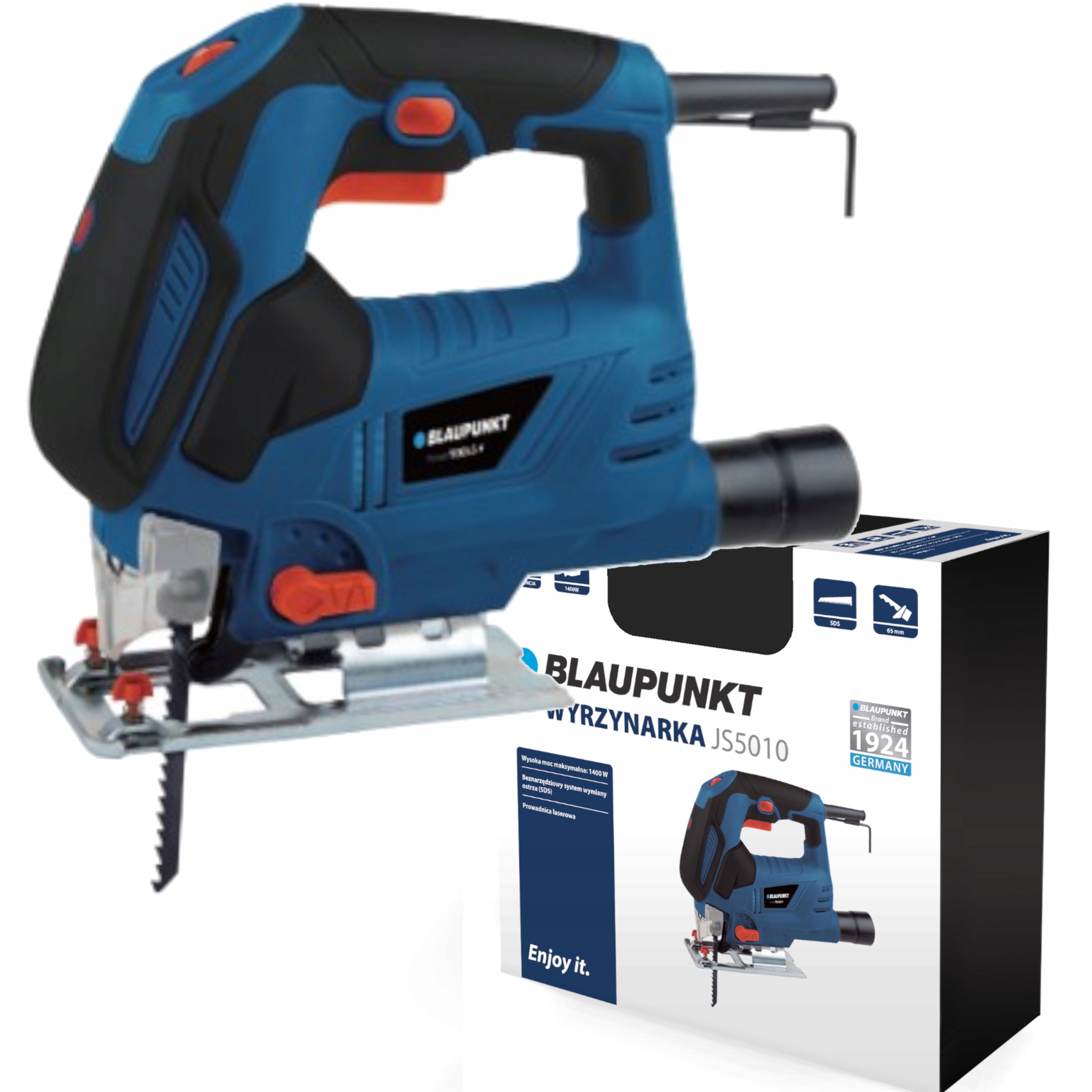 Elekrtyczna wyrzynarka Blaupunkt 1400W JS5010 system Sds walizka
