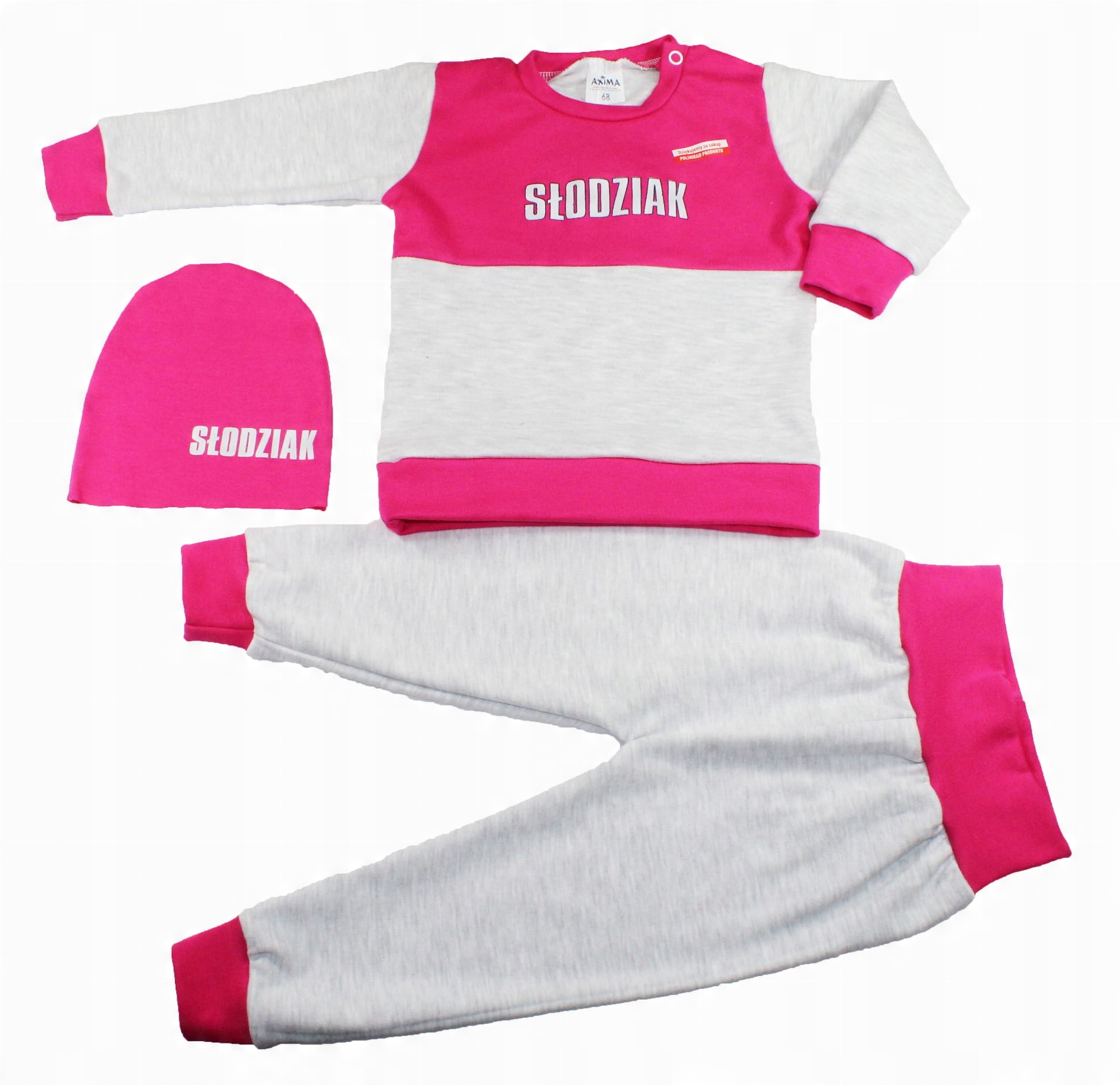 

Dres Słodziak Komplet Bluza Spodnie Czapka r. 68