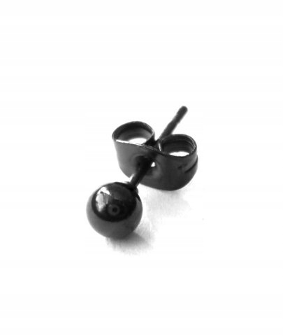 

Kolczyk męski damski czarna kulka 3mm stal 316L