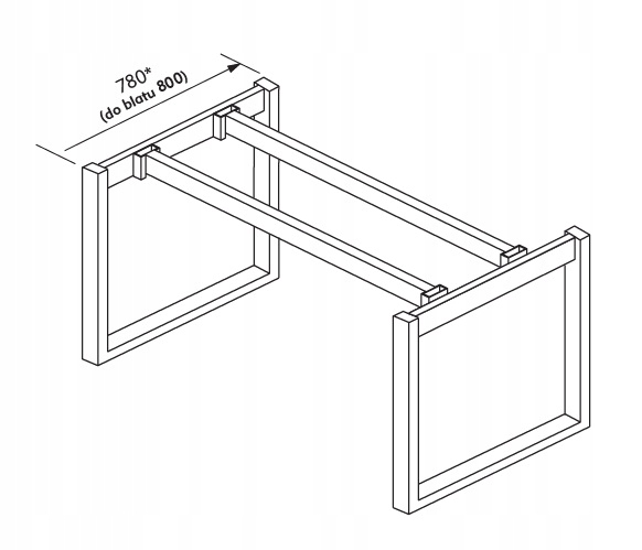 Elegancki stelaż do biurka Podstawa Gruby Profil Szerokość produktu 8 cm