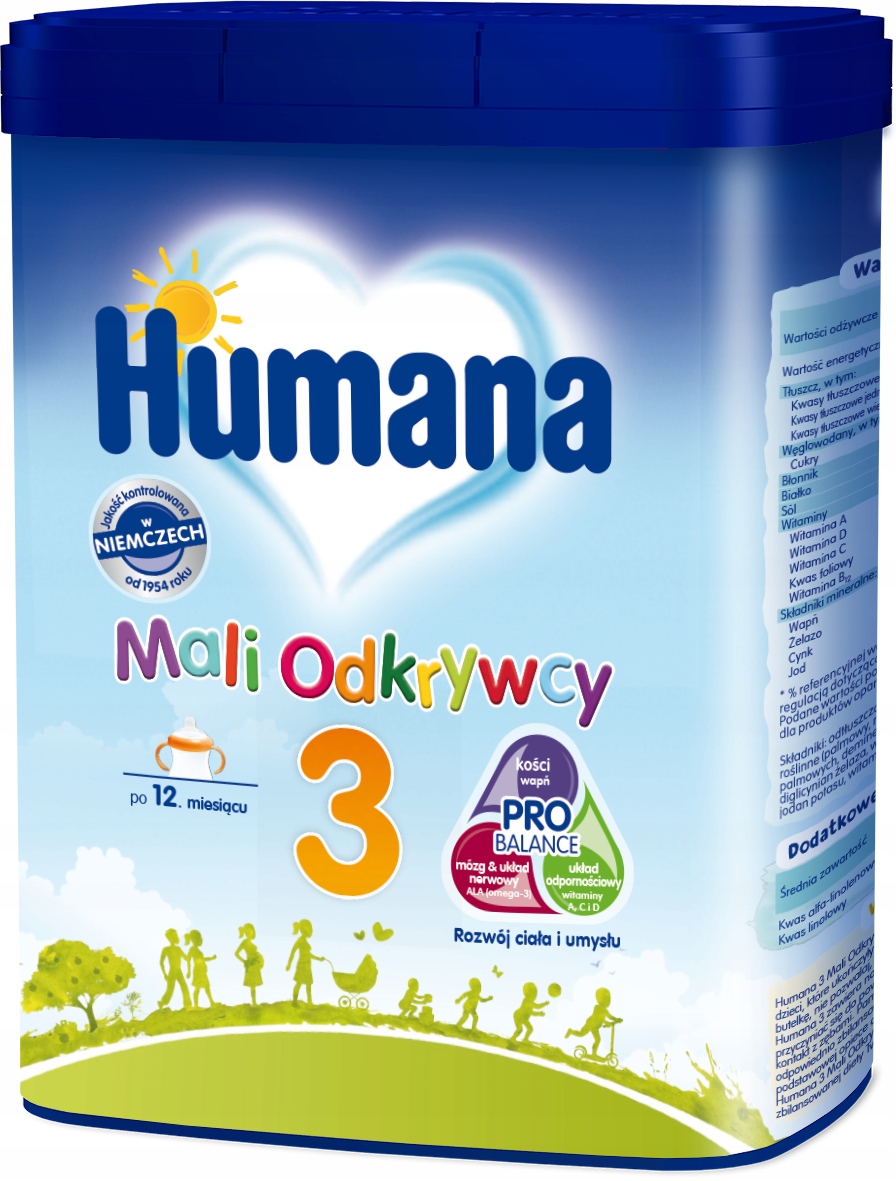 Humana 3 650g Mali Odkrywcy po 12 miesiącu x 4 szt. Marka Humana