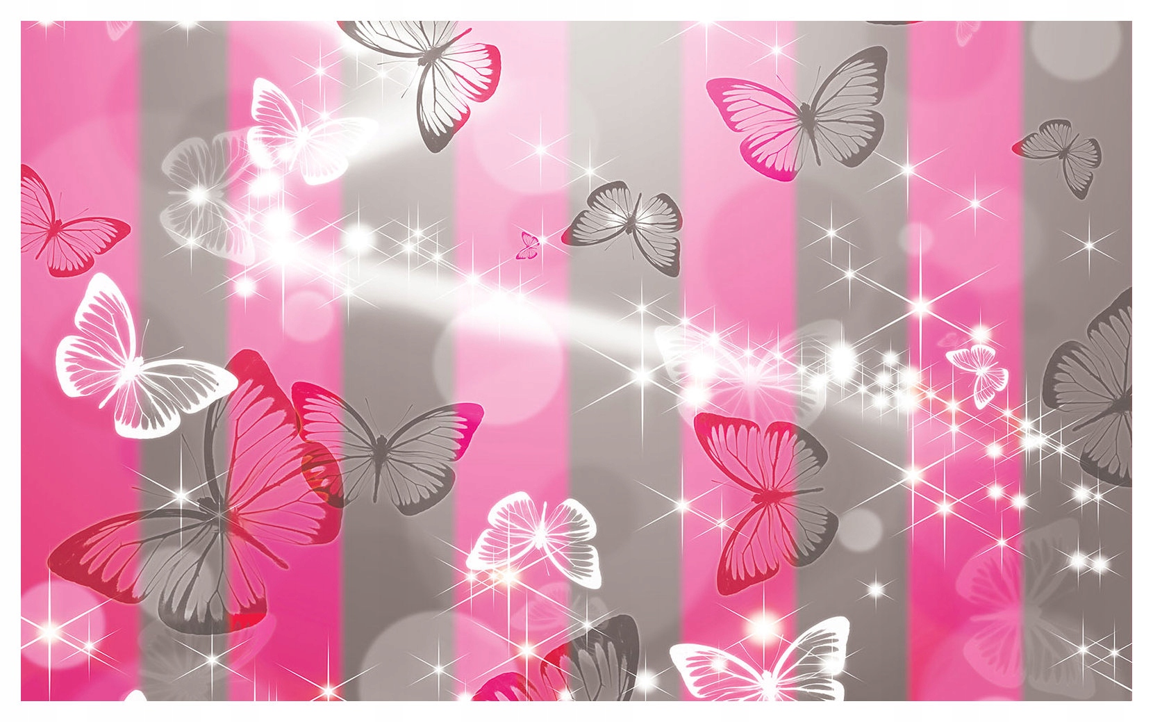 Fototapeta Motýli Růžovo-šedé pruhy do dívčího pokoje 200x140 lepidlo