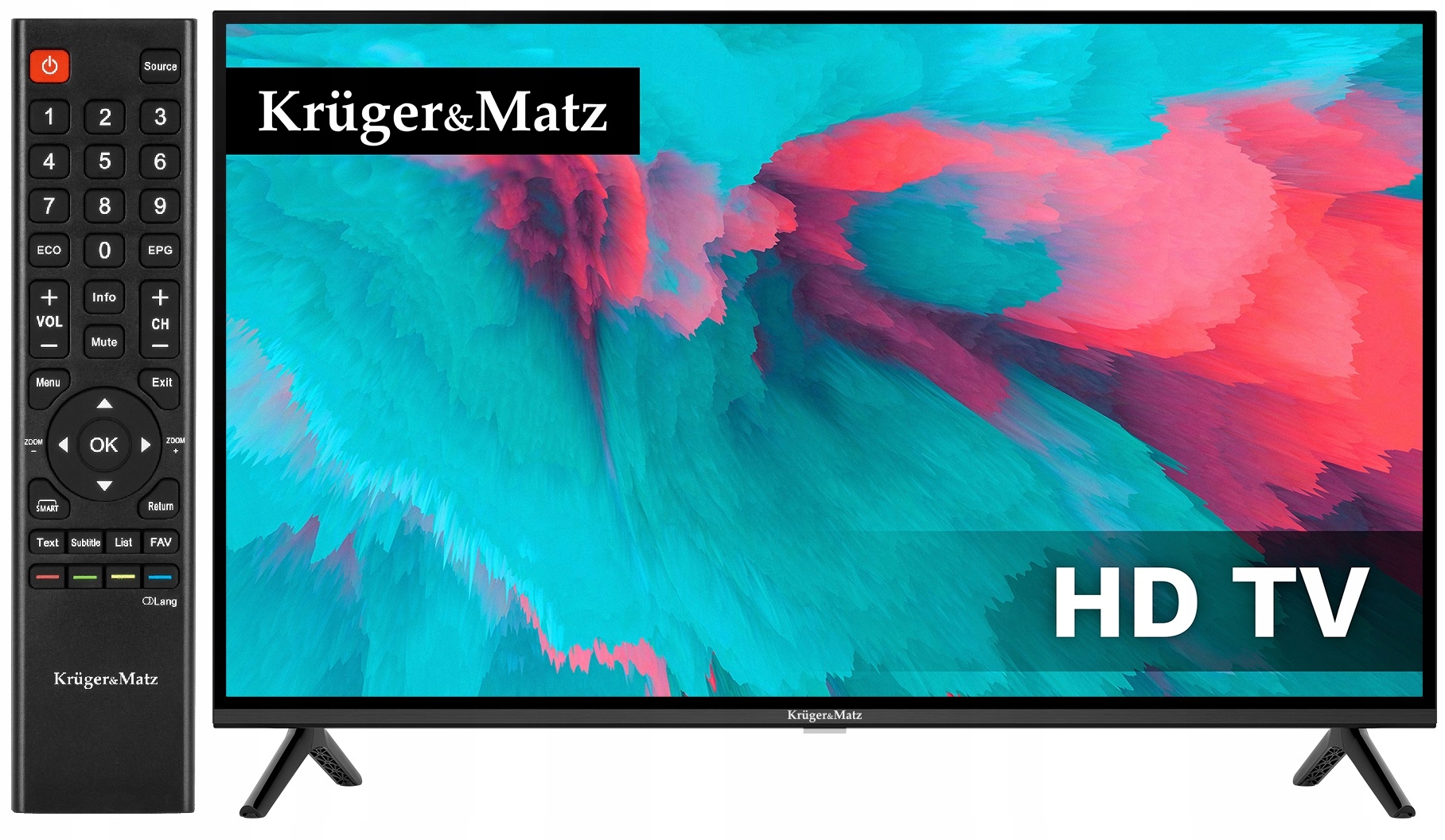 TELEWIZOR D-LED DVB-T2 HEVC NOWY MODEL KRUGER MATZ T5 32'' BEZRAMKOWY