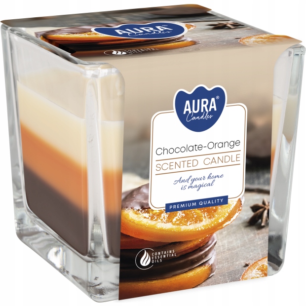 ŚWIECA ZAPACHOWA ŚWIECZKA 32H CZEKOLADA POMARAŃCZA