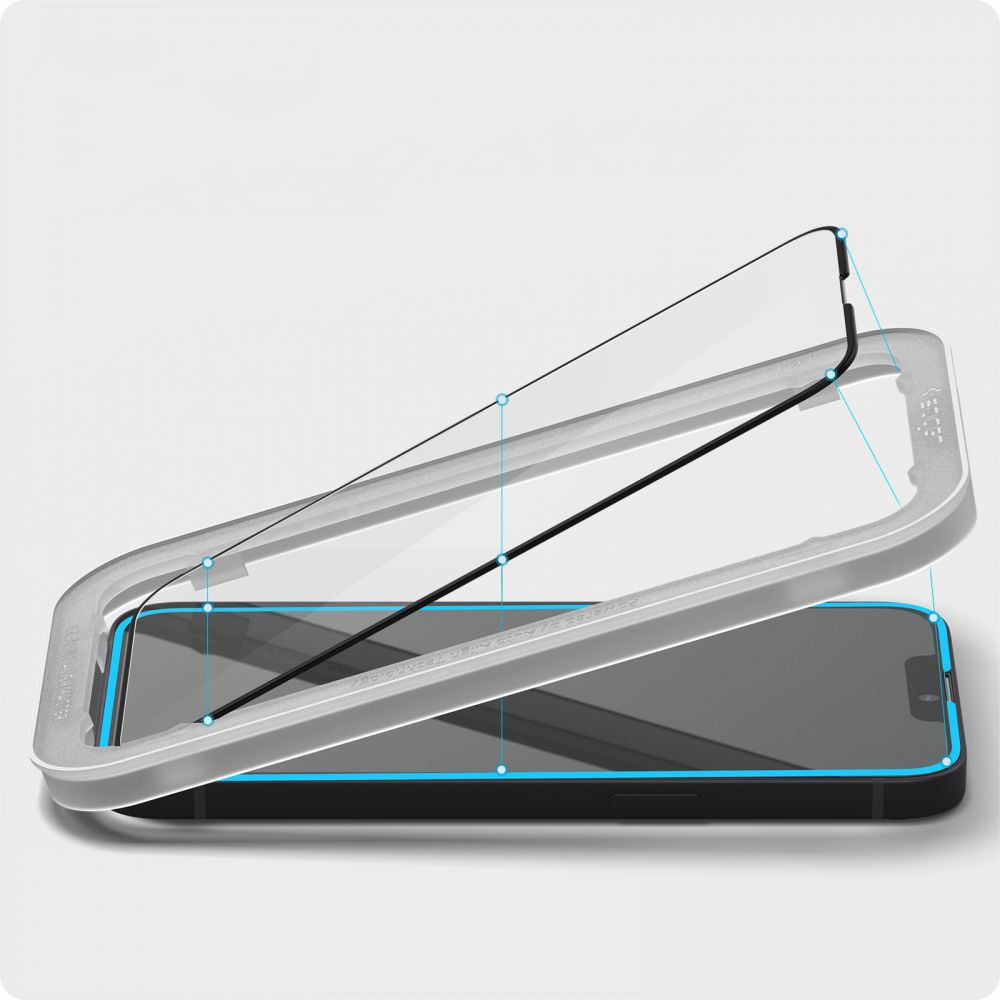 SZKŁO HARTOWANE SPIGEN DO IPHONE 14 / 13 PRO / 13 ALM Glass FC Z RAMKĄ Dedykowana marka Apple