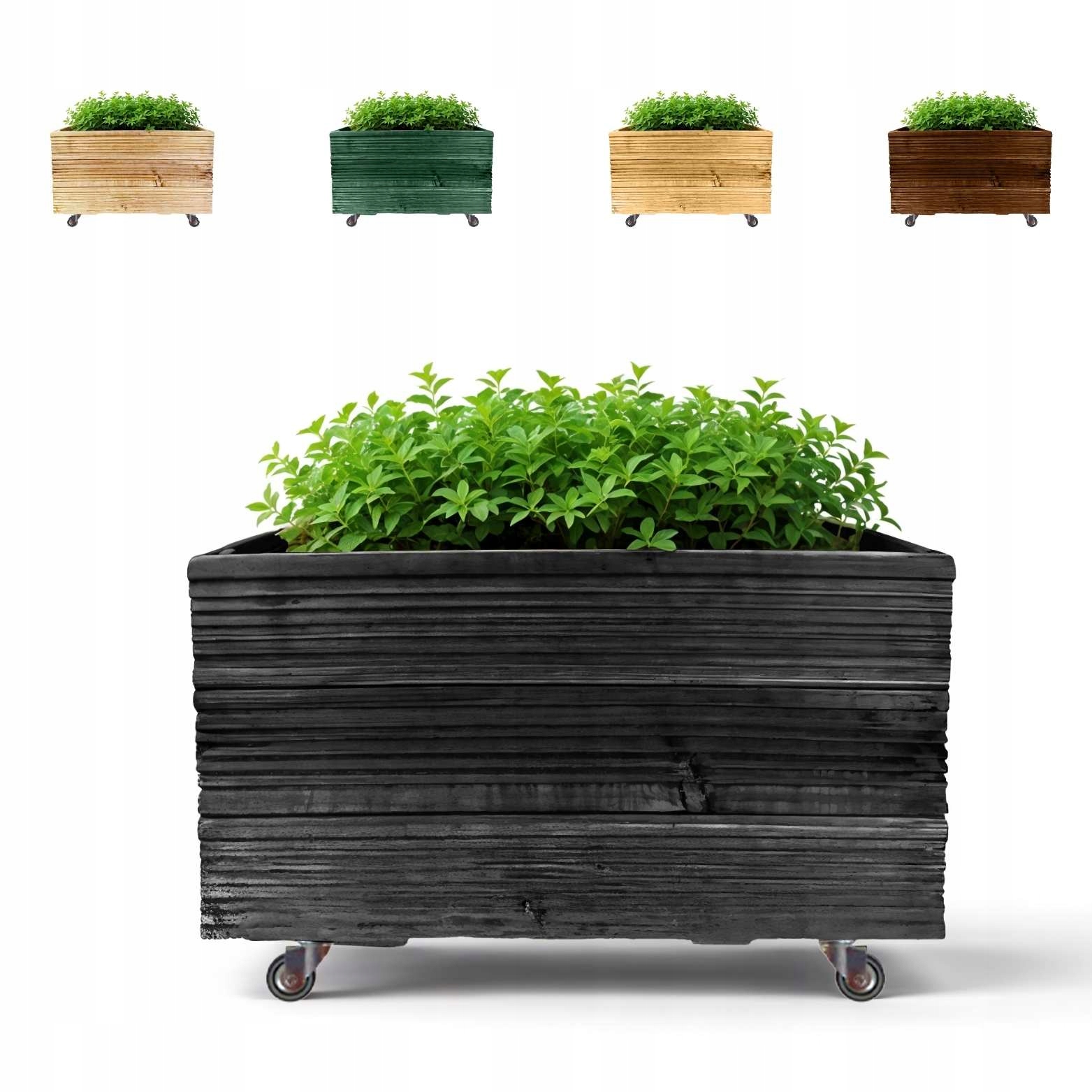 Krabice 50x53x28 cm modřínová s kolečky, hnědá