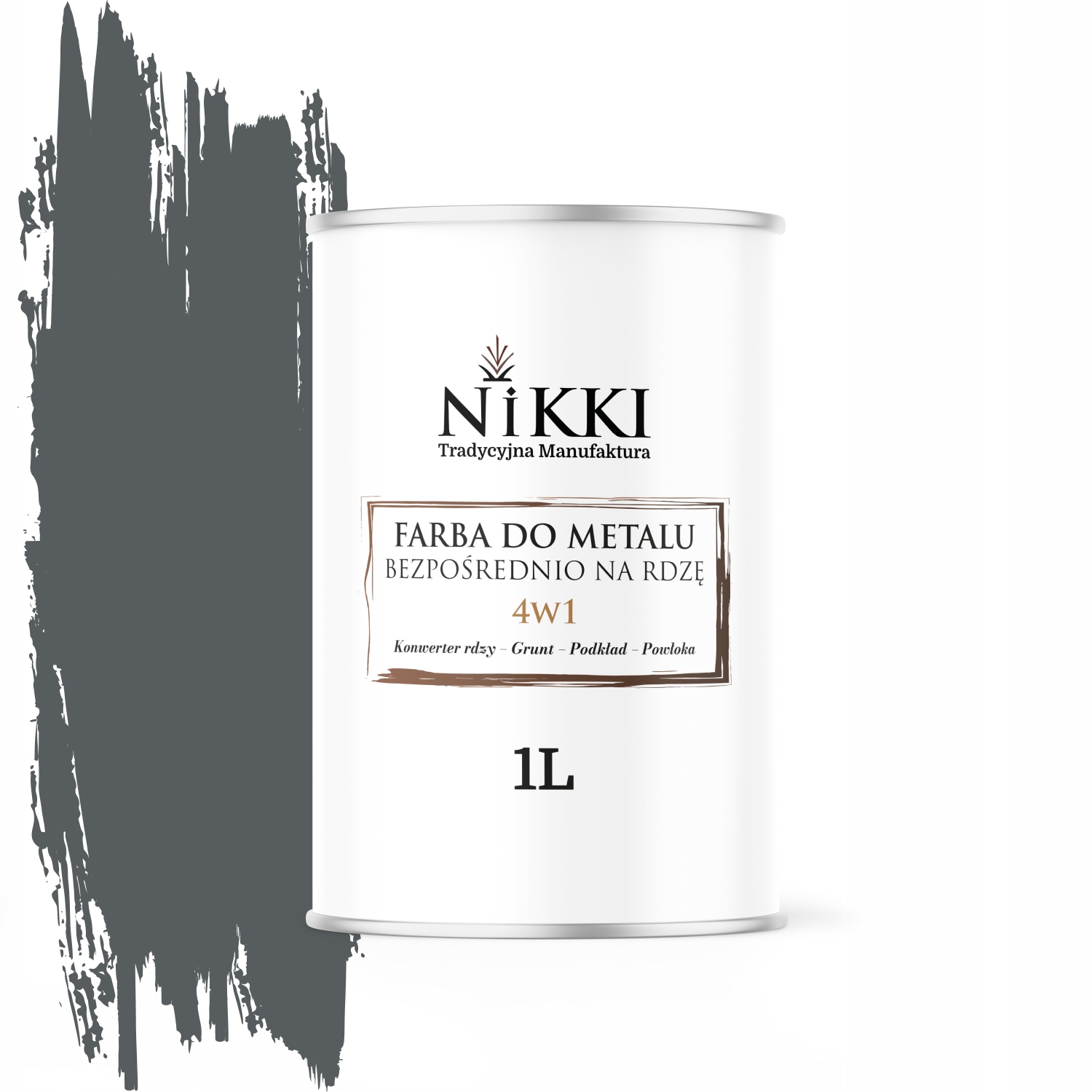 Farba Do Metalu Prosto Na Rdzę Ocynk 4w1 Szary Bazaltowy Ral 7012 Mat 1L