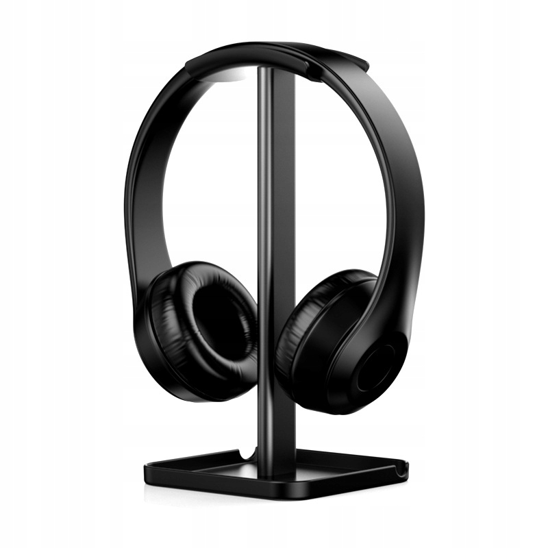 Wielofunkcyjny Stojak na Słuchawki z Podpórką na Telefon/Tablet Czarny