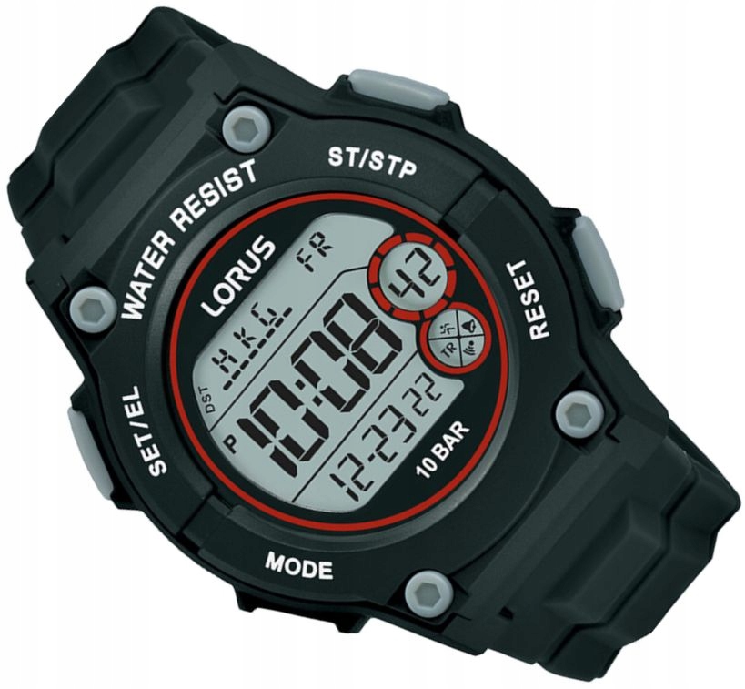 Multifunkční Pánské Sportovní Hodinky Lorus R2329PX9 Digitální Vodotěsné