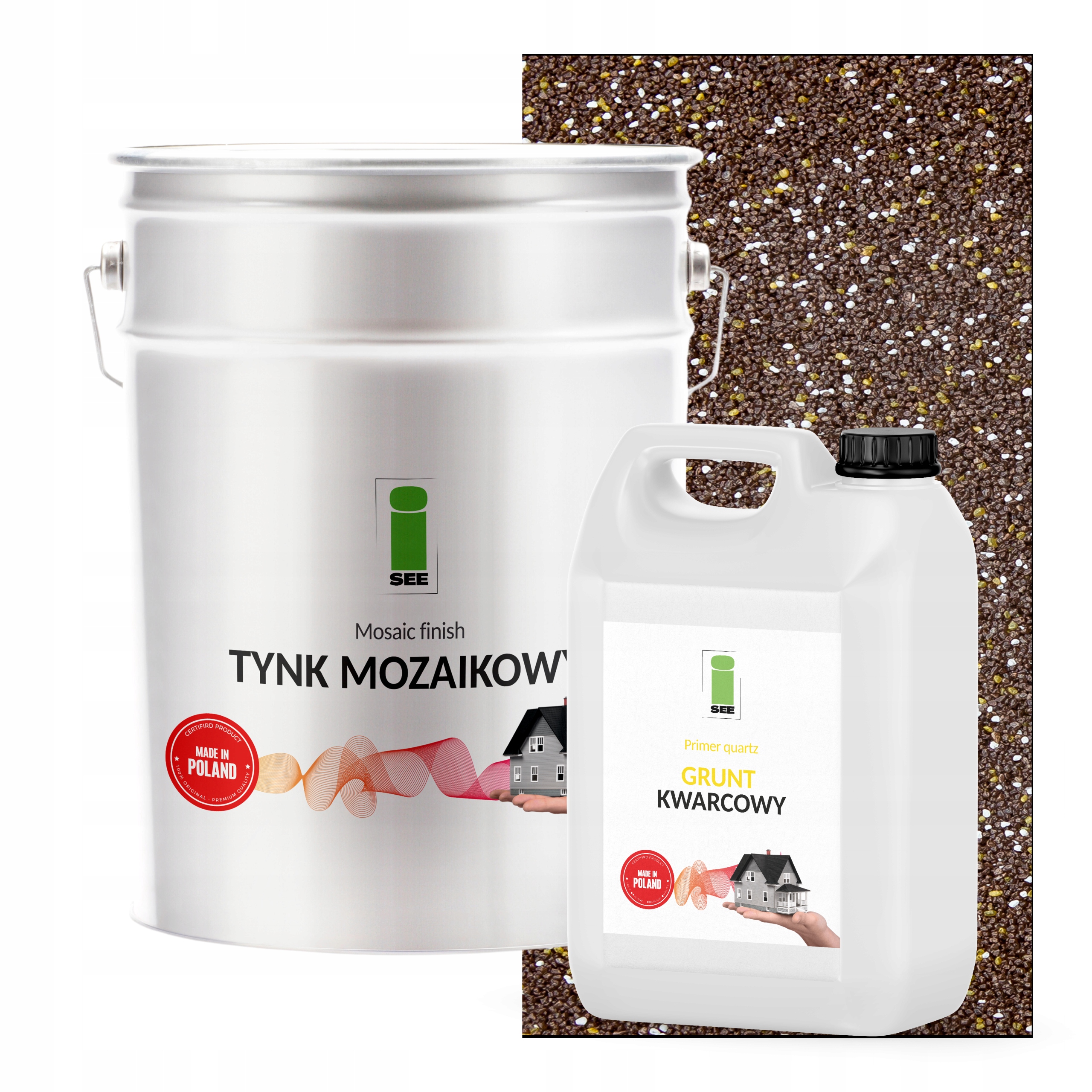 Mozaiková Omietka Bronzová 25Kg Základný Náter Vo Farbe Sada Na 6,6 m2