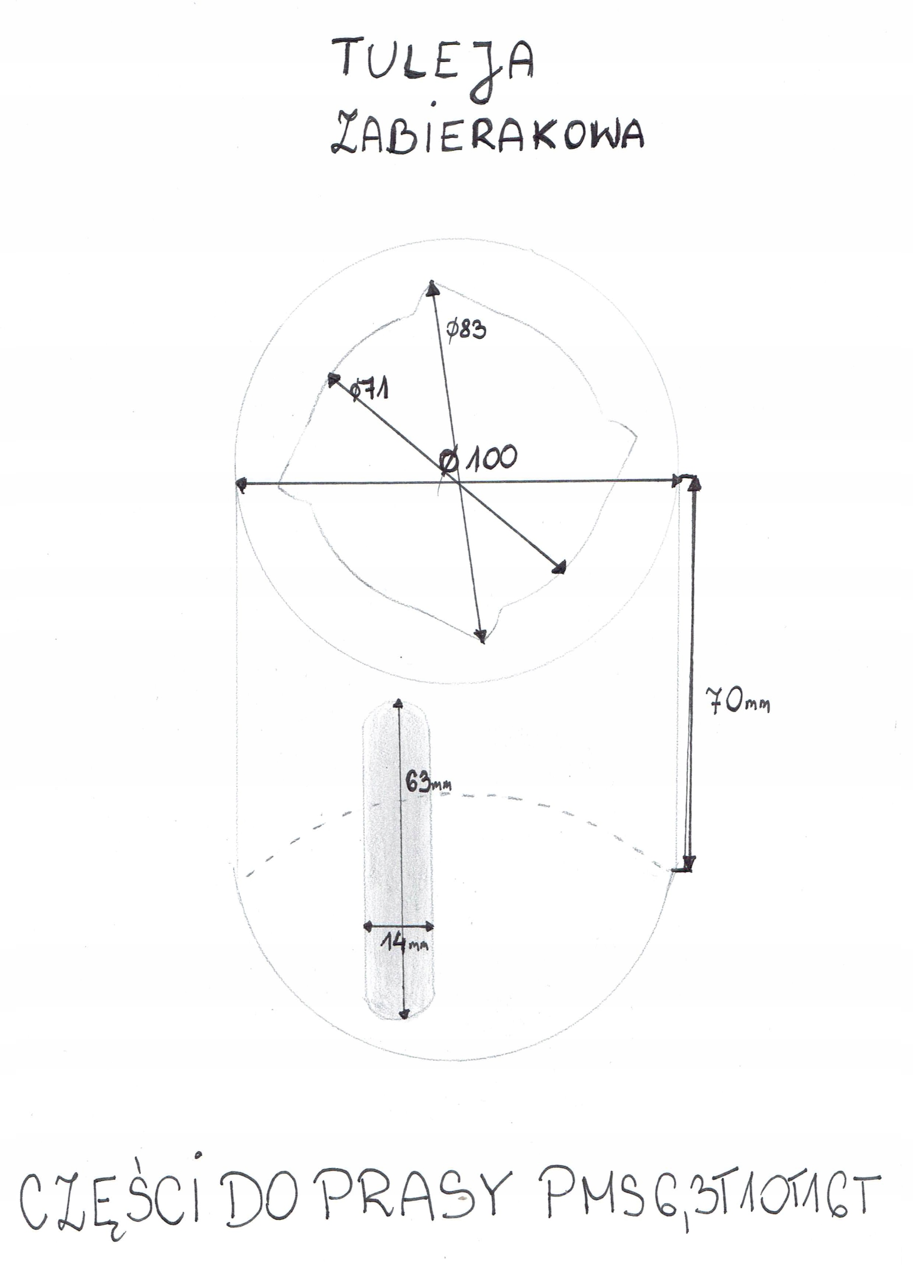 TULEJA ZABIERAKOWA PRASA MIMOŚRODOWA PMS 6,3 10 16 Kod producenta 0