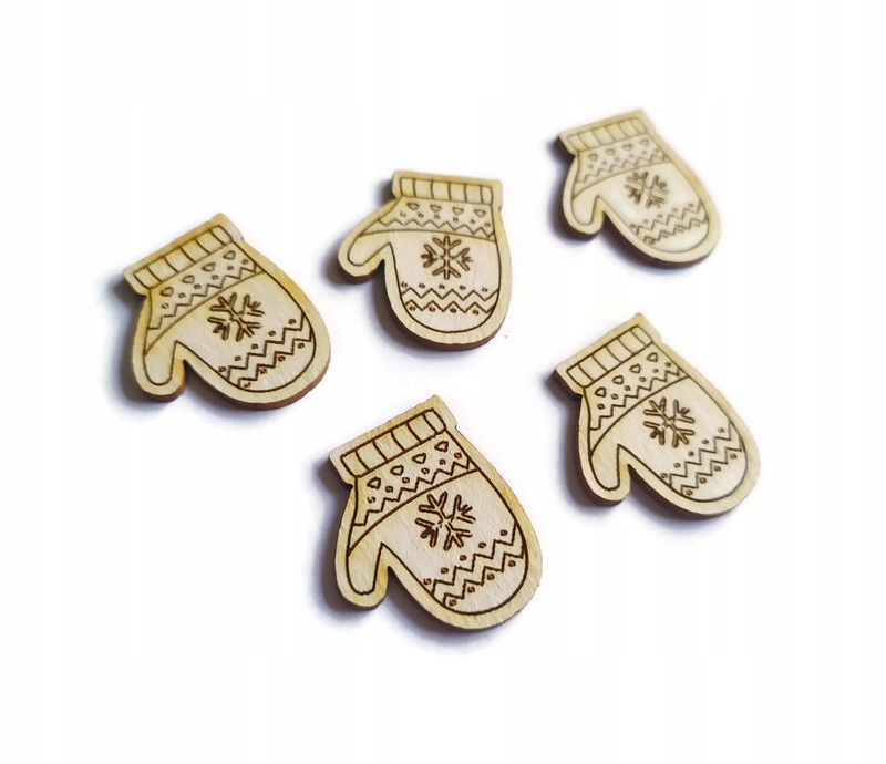 

Dekor kartki rękawiczki świąteczne scrapki 5 szt