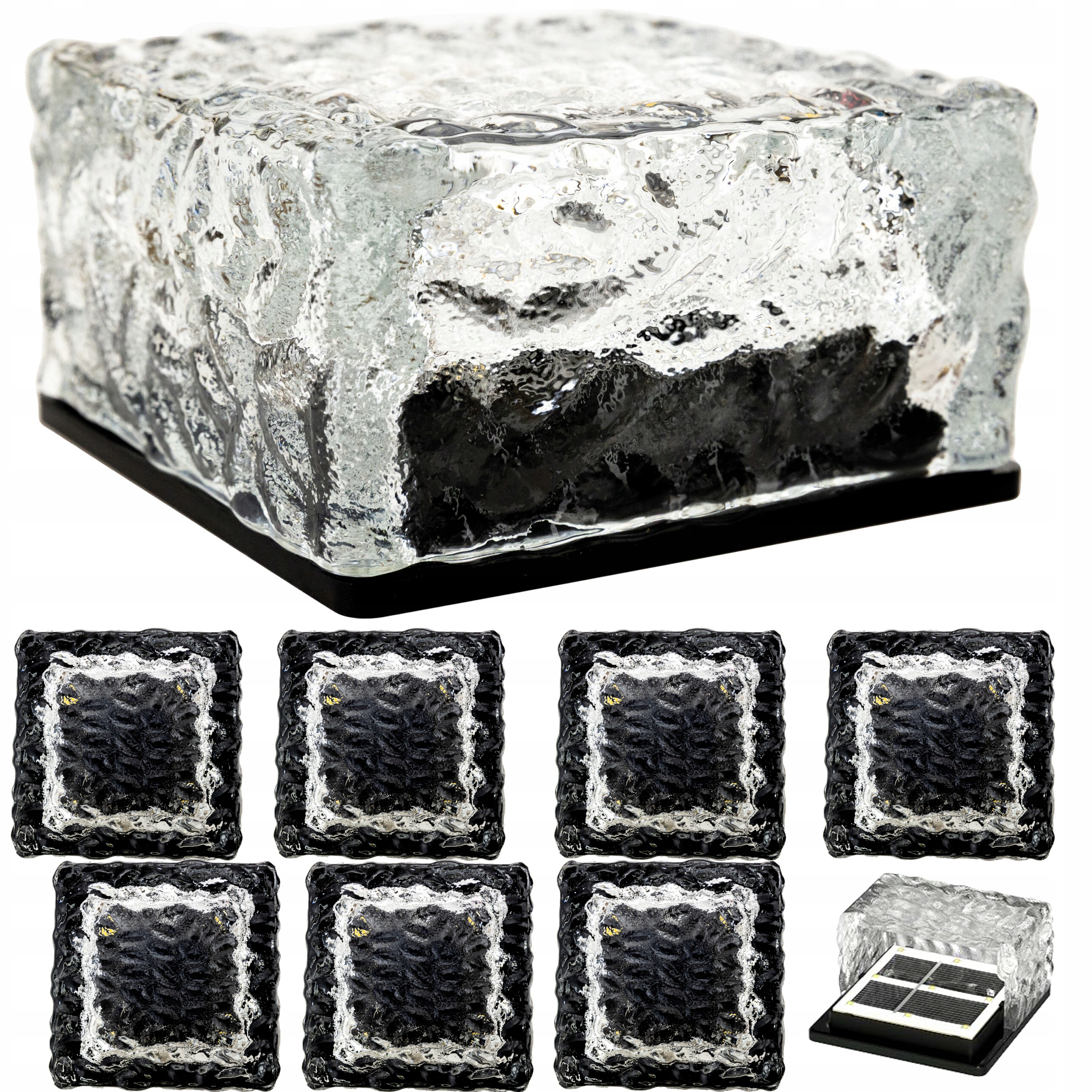 Lampa Solarna Ogrodowa Najazdowa Led 8x Kostka Lodu 10x10 Wodoodporna