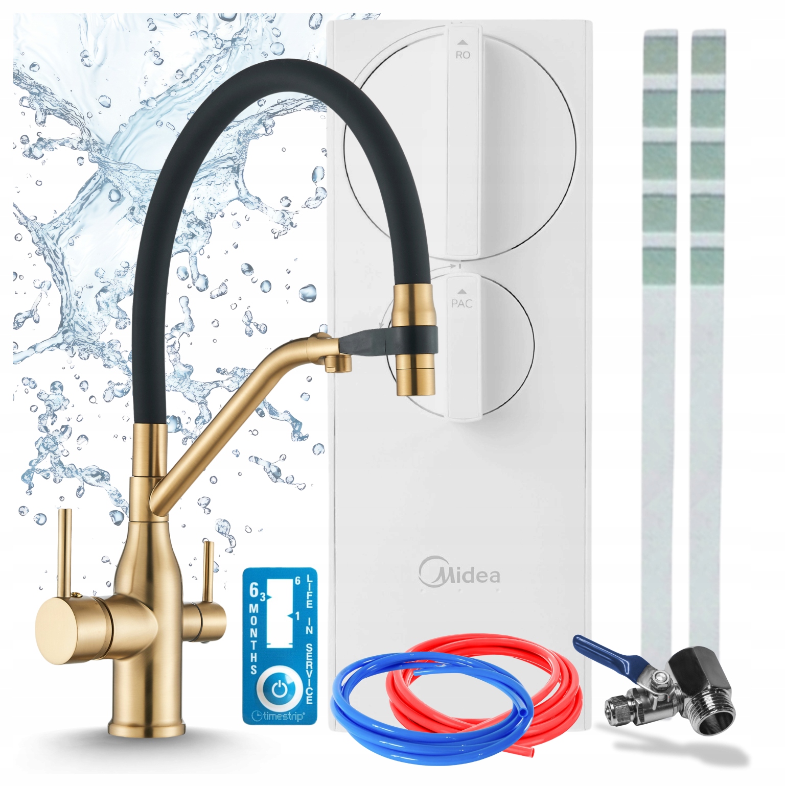 Podvodní Vodní Filtr Midea 400GPD Reverzní Osmóza A Třícestný Kohoutek