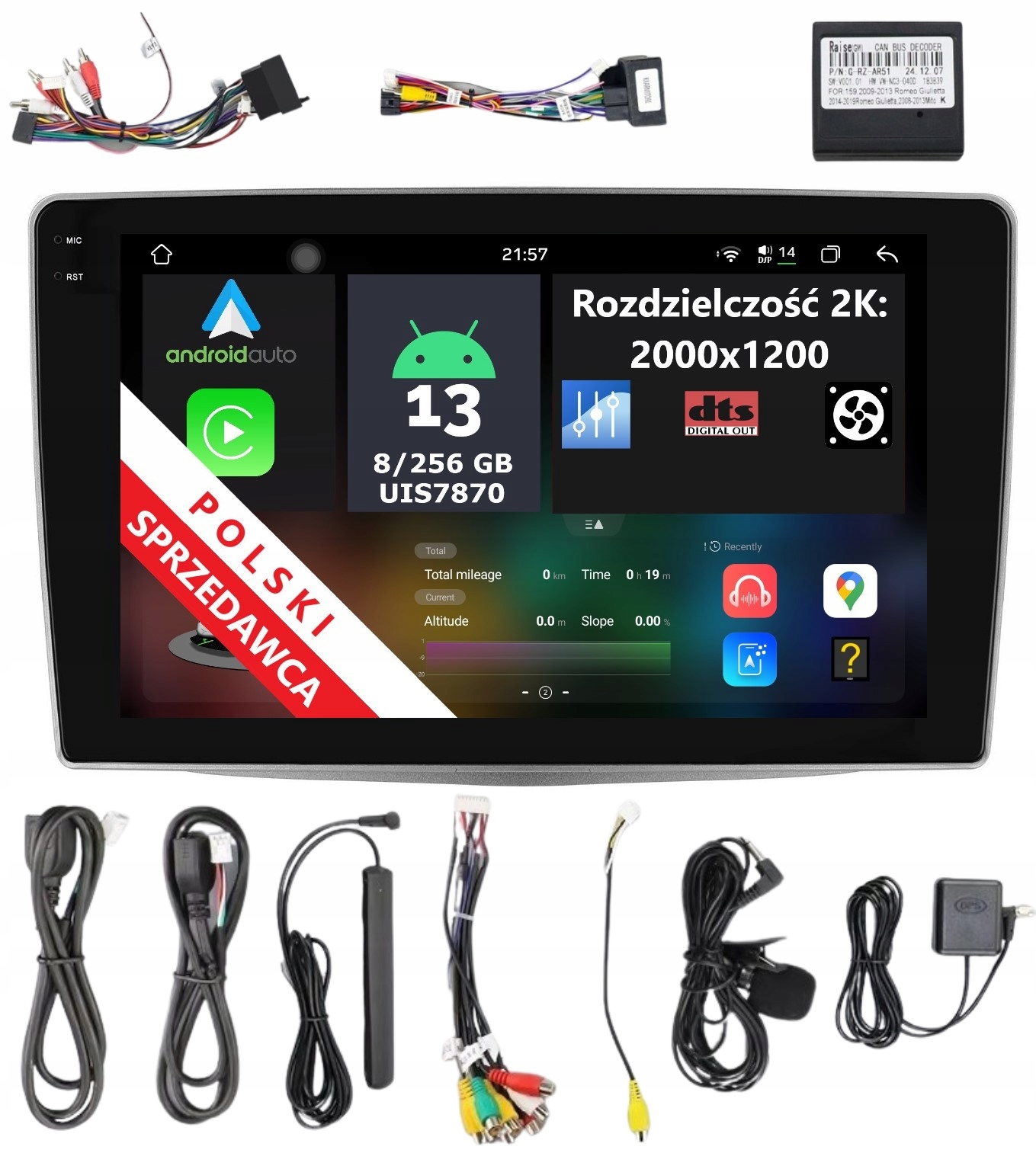 Rádio 2DIN Navigace Android Alfa Romeo Mito 8/256 Gb Lte Dsp Carplay