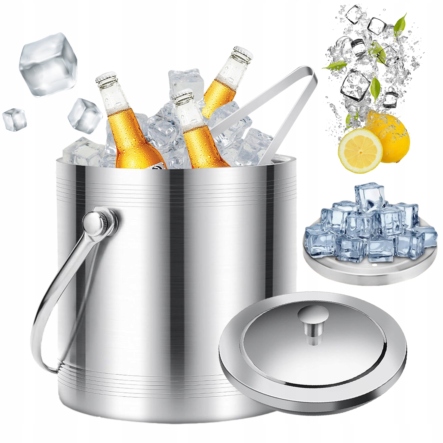 2L nádoba na led z nerezové oceli kleště oddělovač