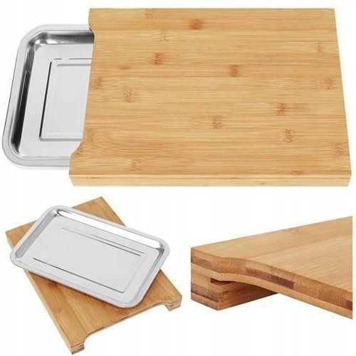 БОЛЬШАЯ ДОСКА БАМБУКОВАЯ ДЛЯ НАРЕЗКИ 2 в 1 + ДЕРЖАТЕЛЬ