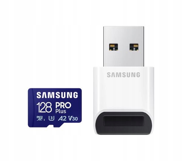 KARTA Samsung Pro PLUS 2023 microSDXC 128GB UHS-I U3 + czytnik kart pamięci Pojemność karty 128 GB