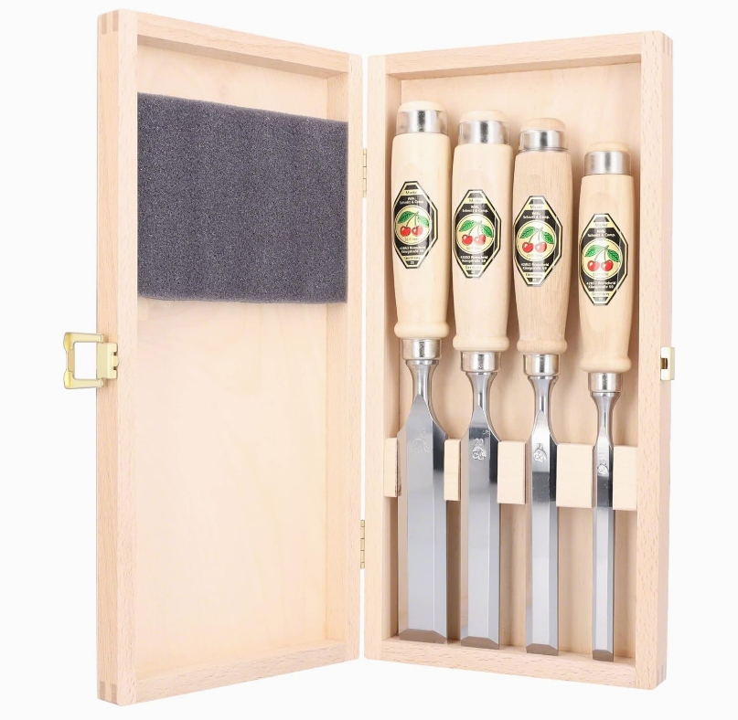 Kirschen carpentry chisels 4 pieces 10 + 16 + 20 + 26 mm (1141000