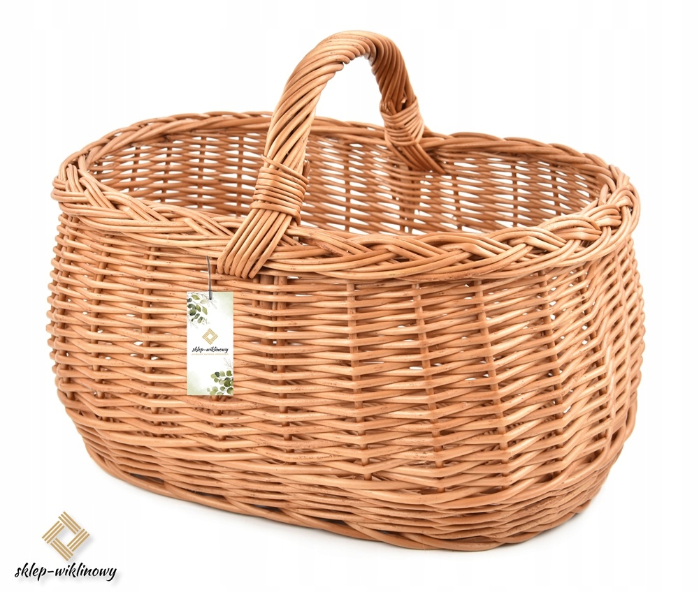 Proutěný nákupní koš na zavazadla s nízkou rukojetí do kufru auta