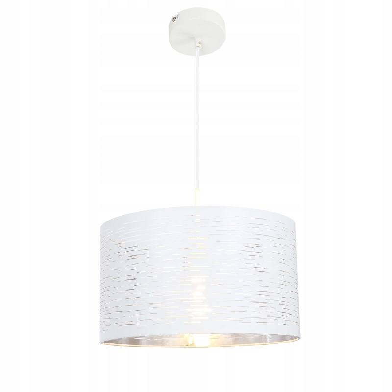 Závesná lampa Barca 1 biela chrómová do obývacej izby, predsiene, haly, chodby