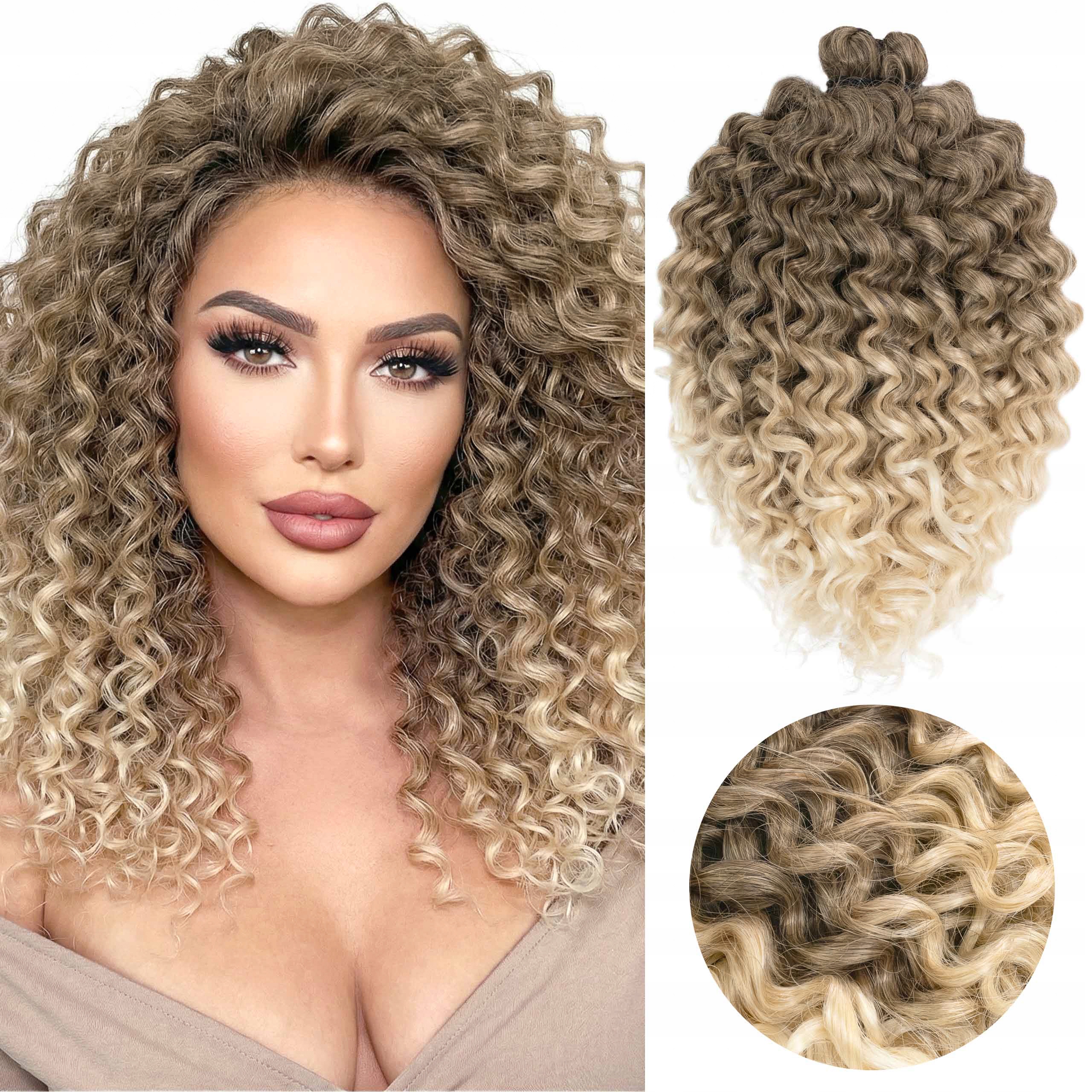 Włosy syntetyczne sztuczne fale loki Afroloki Fiji curl Pro 30cm 200g ombre