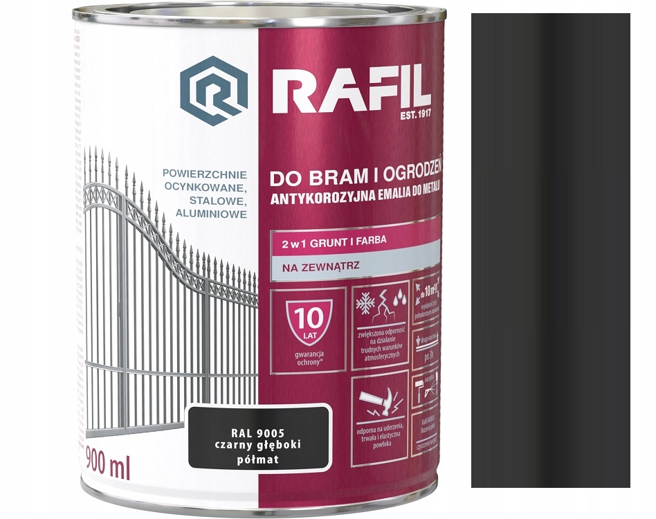 

Rafil Radowil Do Bram Czarny Półmat 9005 0.9L