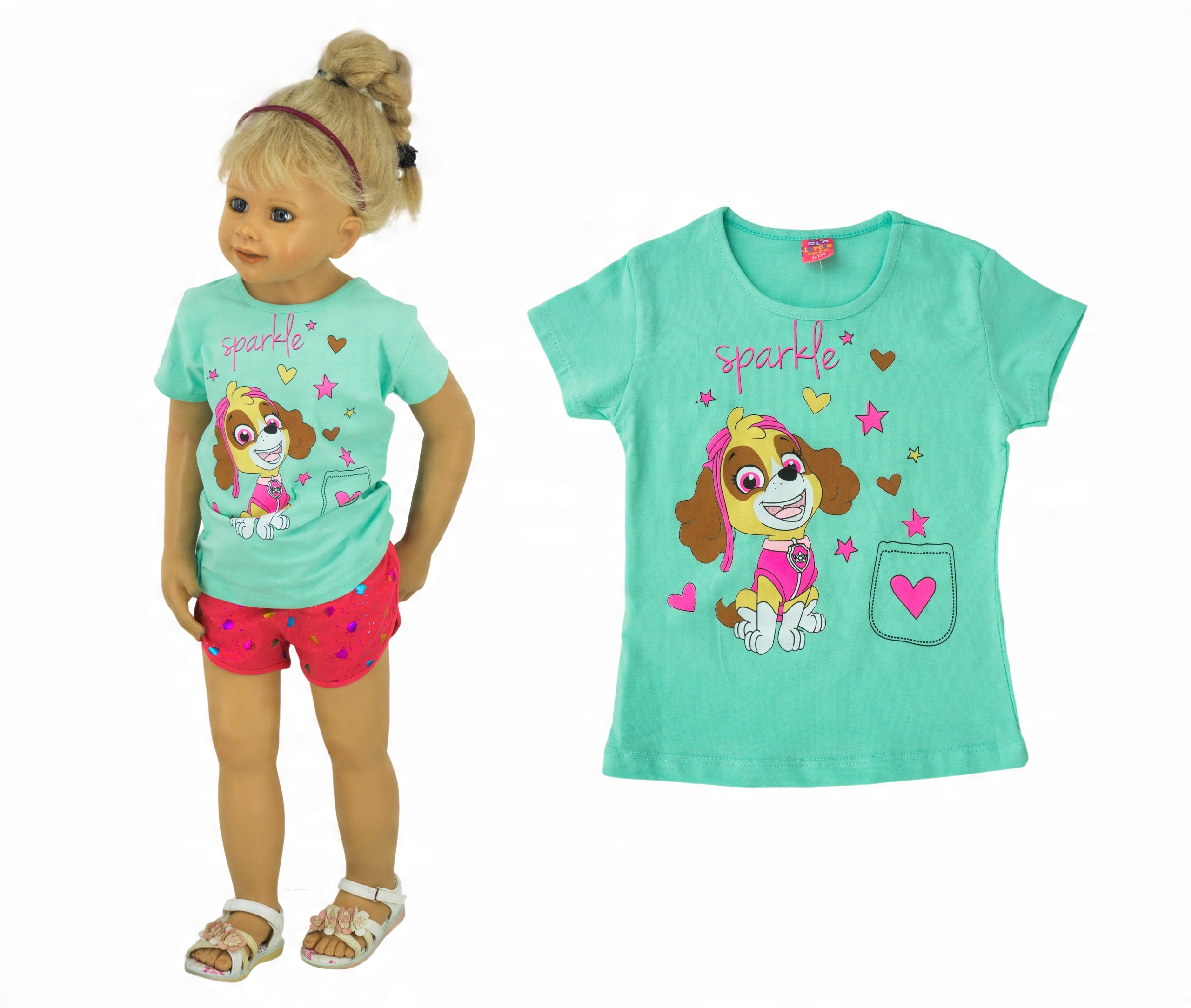 

Z124 Bluzka T-shirt piesek sparkle 104