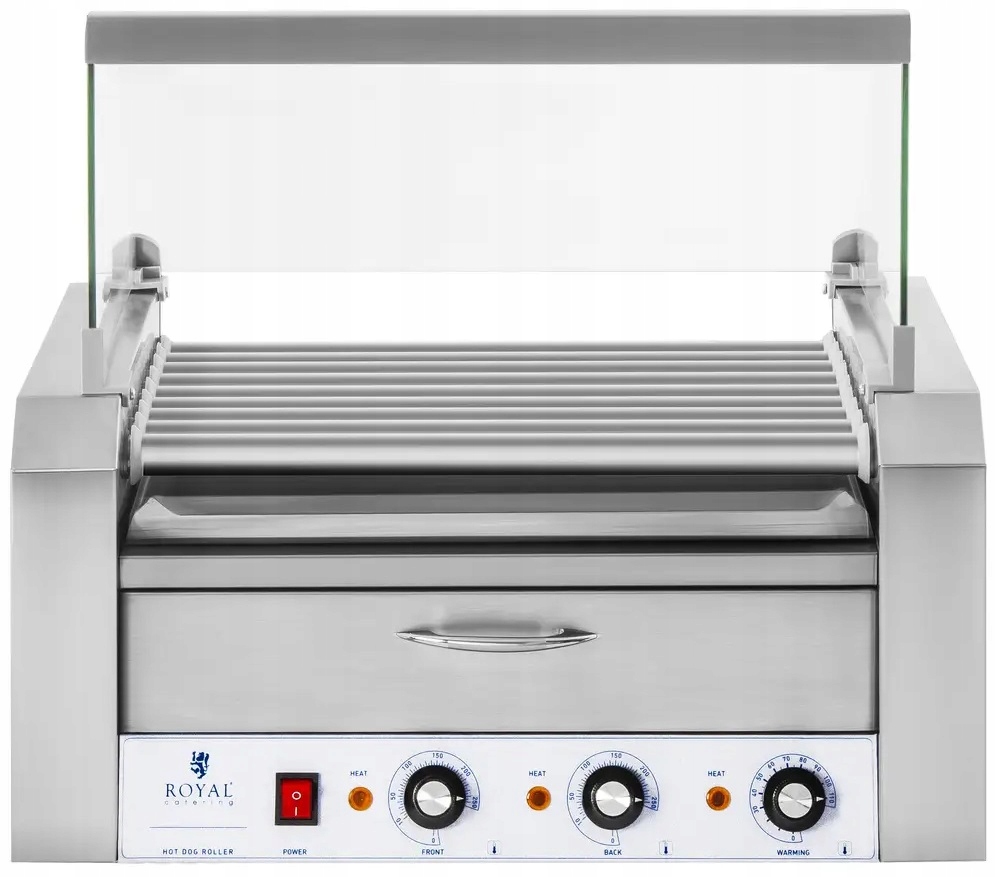 Grill rolkowy do parówek 9 rolek stalowy Royal Catering RCHG-9WO 10010468