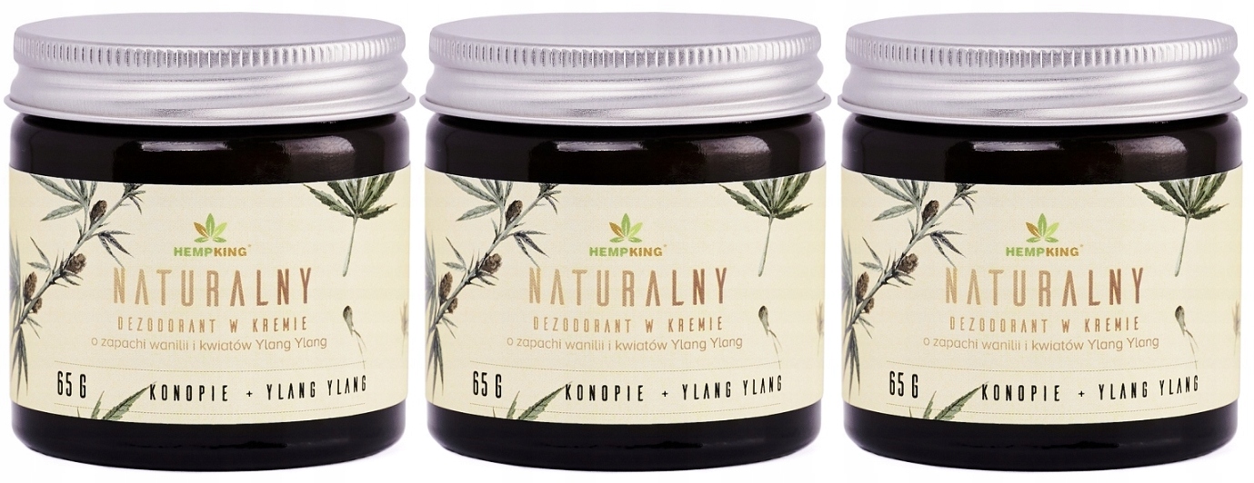 3x Konopný deodorant s vůní vanilky a květů Ylang Ylang Nedráždí