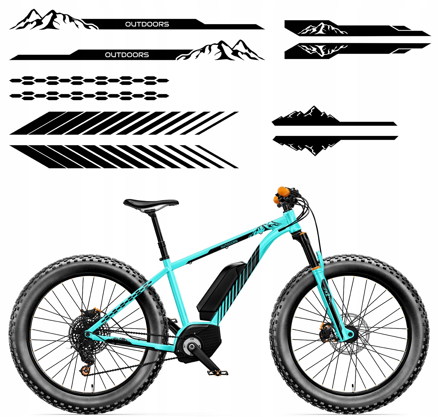 Sada univerzálních Nálepek na kolo Hory Hex