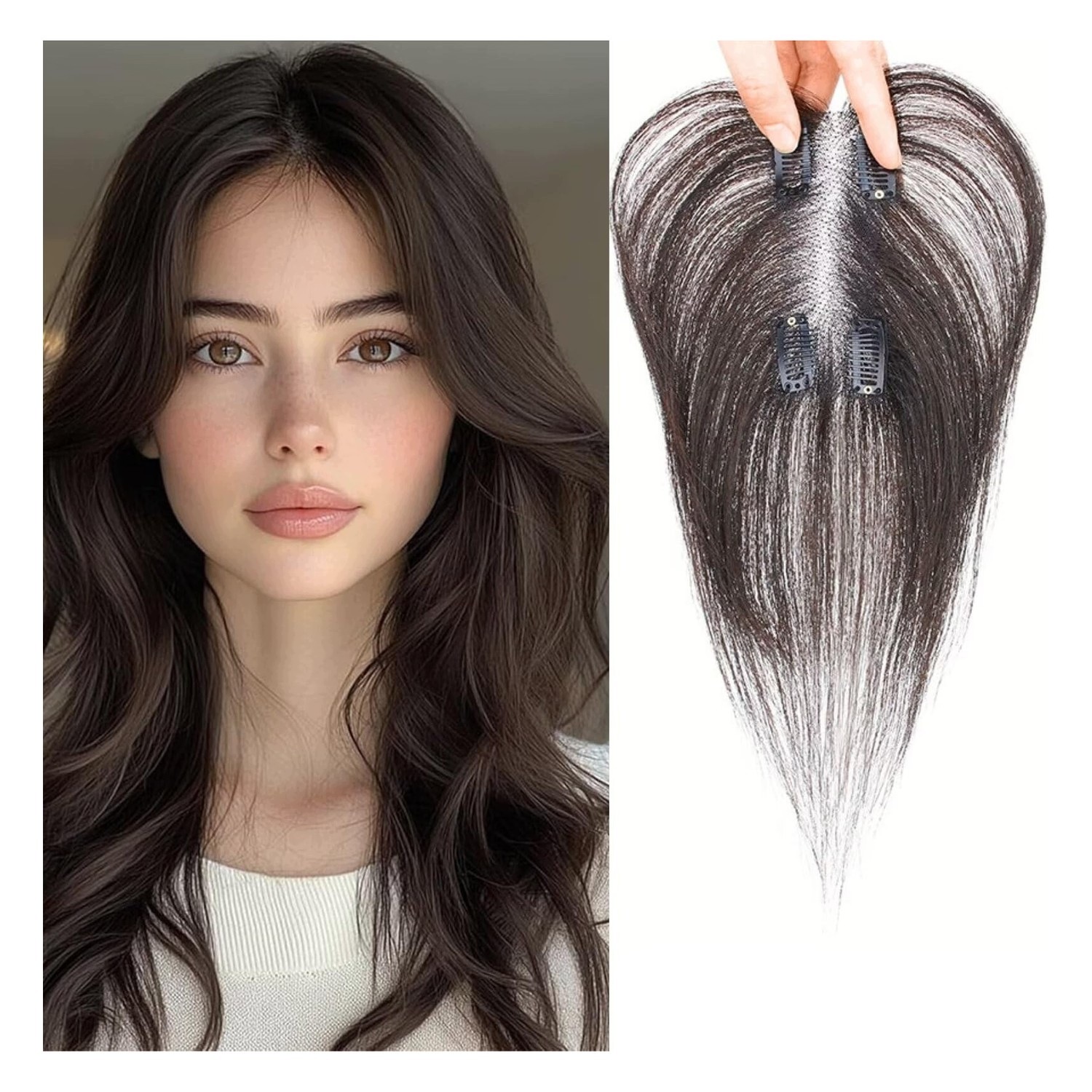 Human Hair Topper 360° 3D pokrytí 5.5 x 11 cm