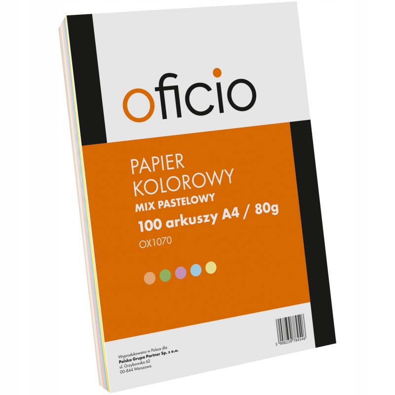 

Papier ksero mix pastelowy Oficio A4 80g 100ark