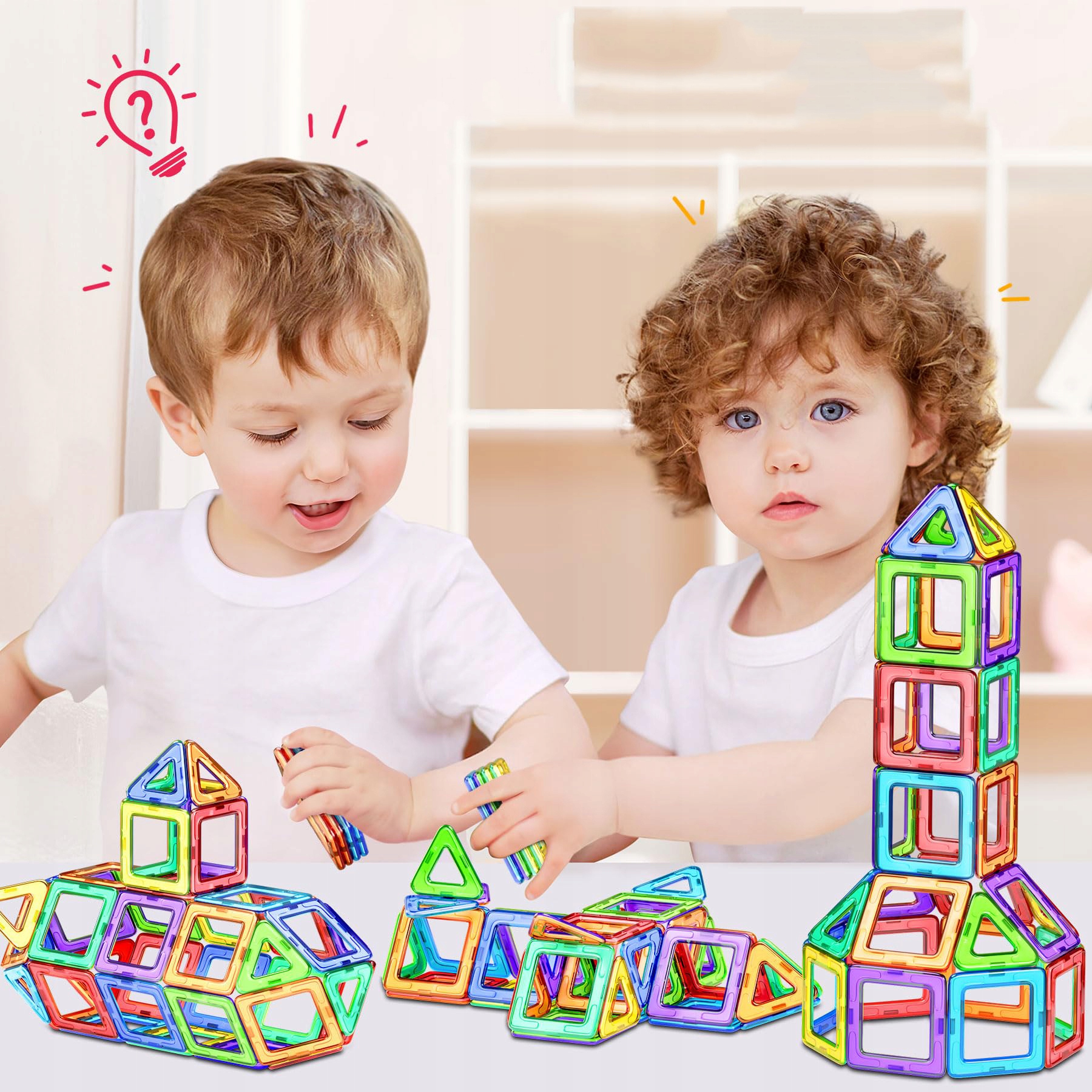 Zabawka Edukacyjna 3D, 105 x Magnetyczne Klocki, EAN (GTIN) 0191491661525