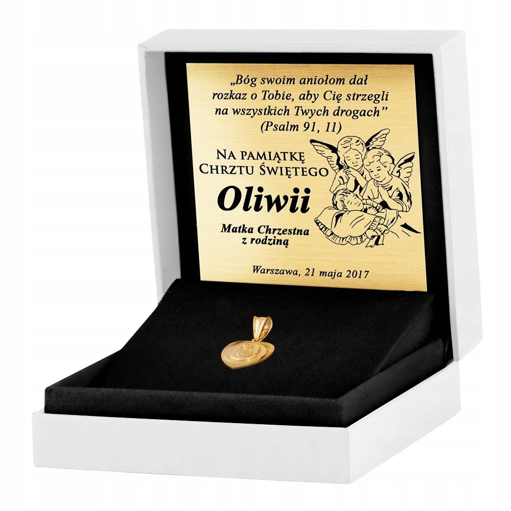 PREZENT NA CHRZEST SREBRNY MEDALIK 925 MATKA BOSKA Typ medaliki