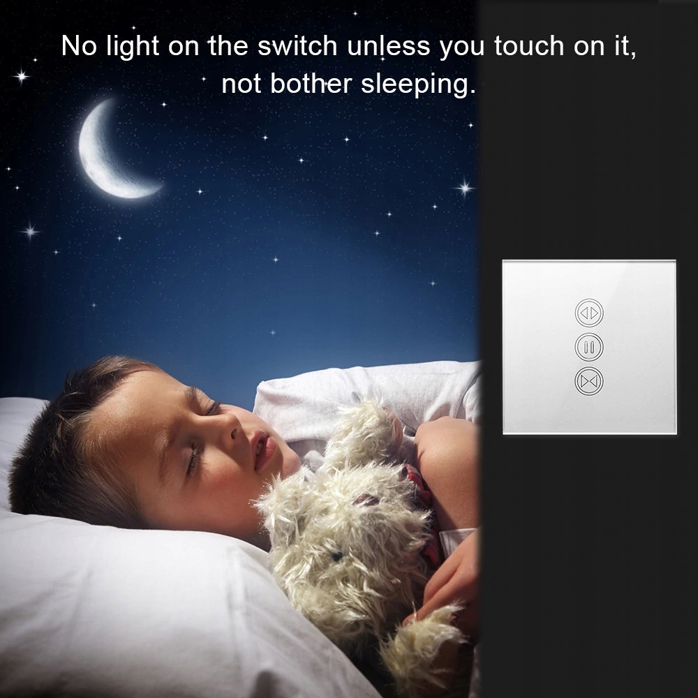 STEROWNIK ROLET DOTYKOWY WIFI + RF TUYA SMAT LIFE Zasilanie sieciowe