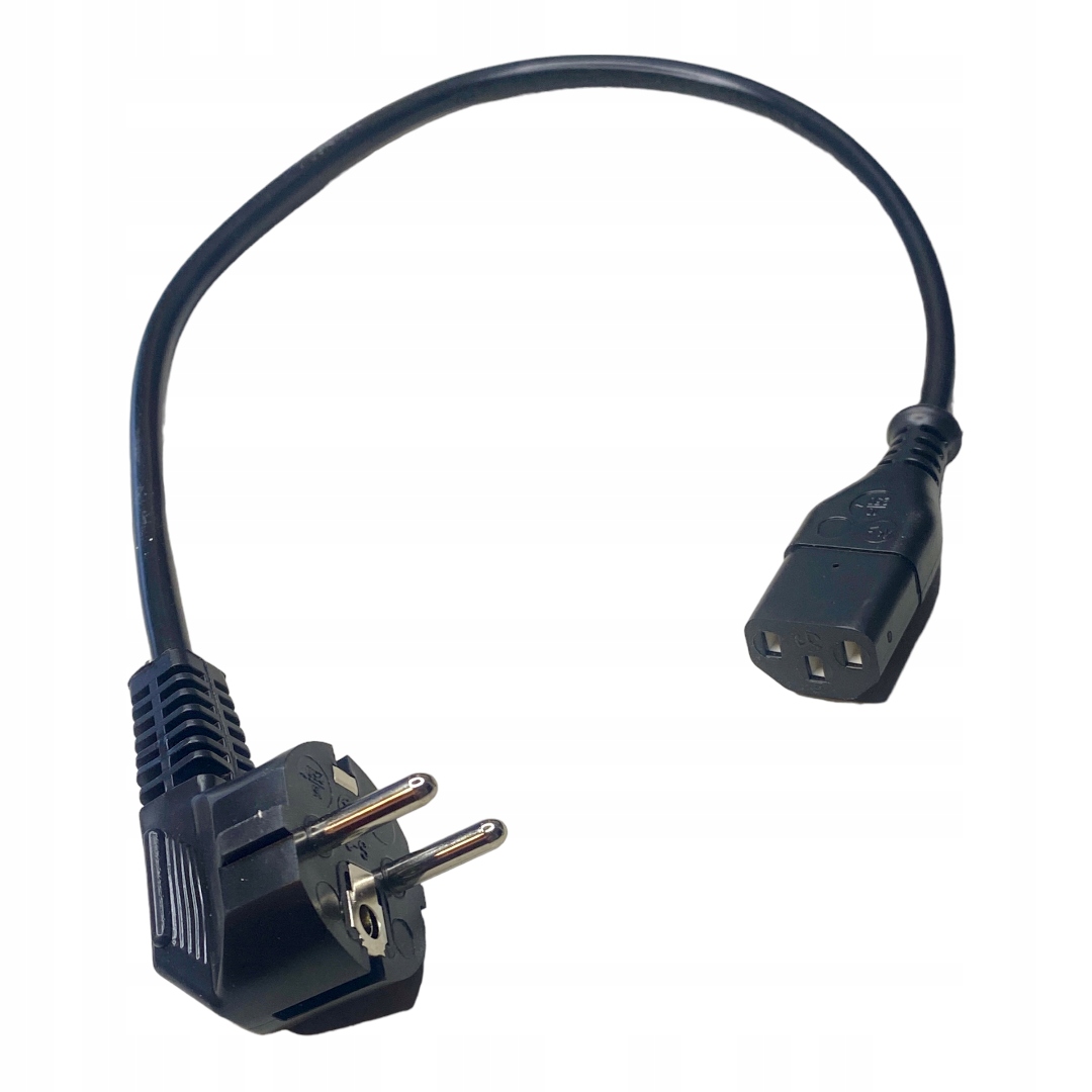 KABEL ZASILAJĄCY C13 prosty / SHUCKO kątowy 0,8m Marka RF Connectors