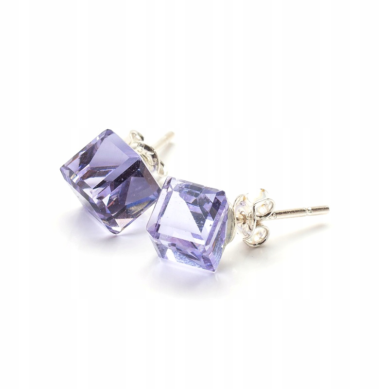 

Srebrne Kolczyki 925 z kr. Swarovski Cube 6mm Vio